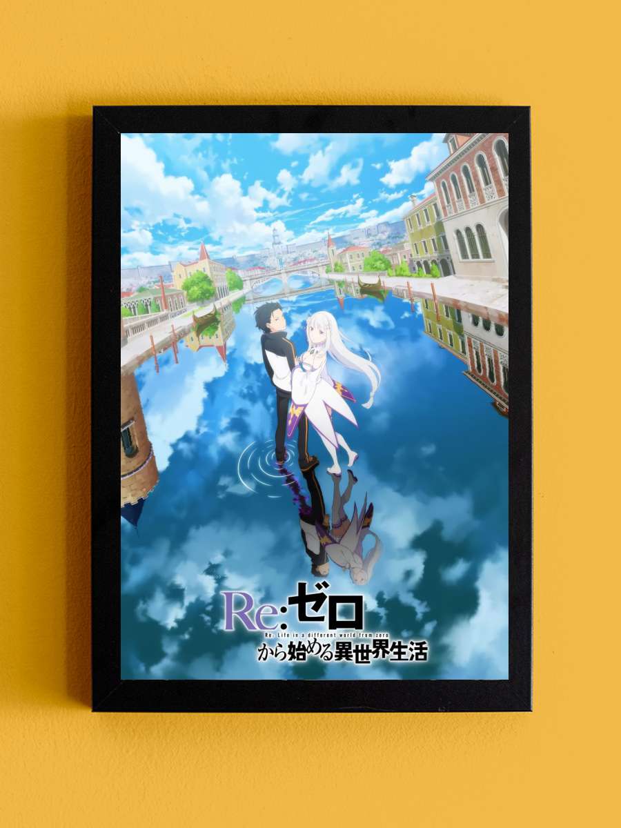 rezero Anime Tablo Siyah Çerçeveli Yüksek Kalite Anime Duvar Poster Tablo - En İyi Fiyatlarla