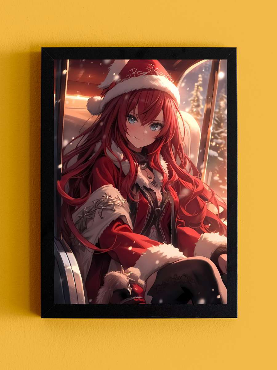Rias Gremory Christmas Anime Tablo Siyah Çerçeveli Yüksek Kalite Anime Duvar Poster Tablo - En İyi Fiyatlarla