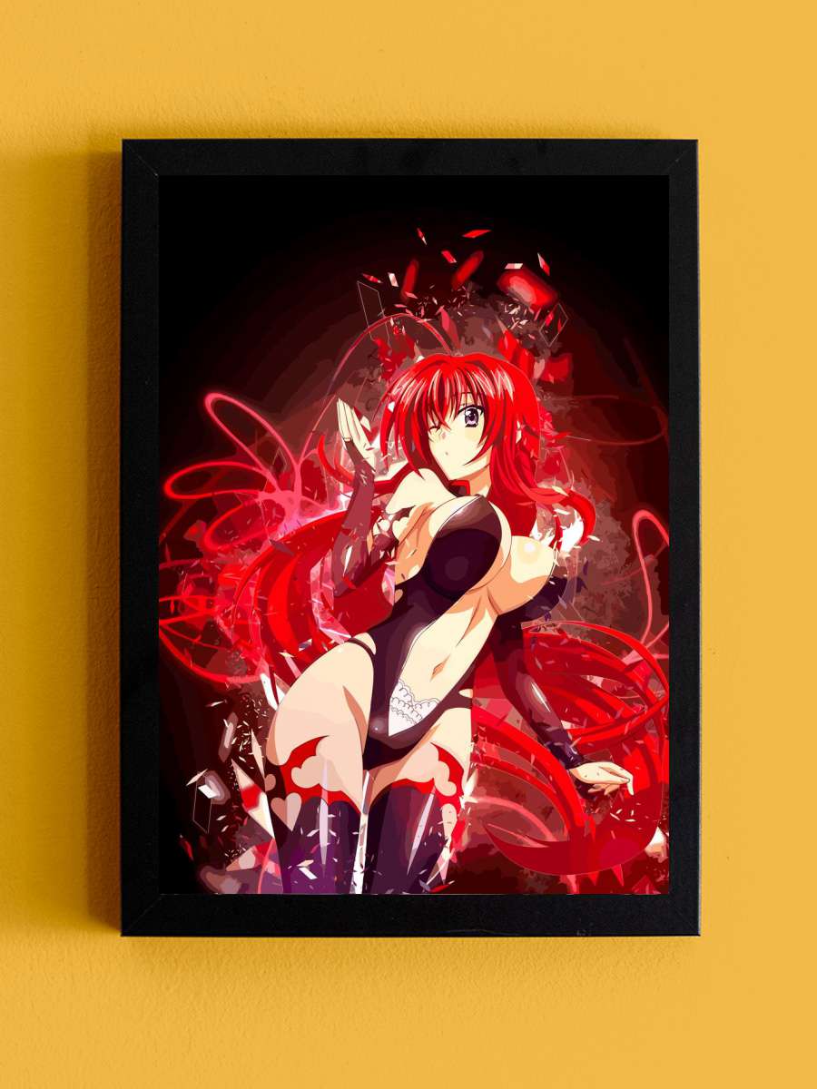 Rias gremory Anime Tablo Siyah Çerçeveli Yüksek Kalite Anime Duvar Poster Tablo - En İyi Fiyatlarla