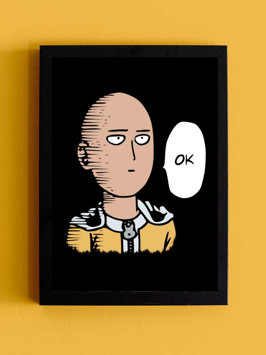Saitama Okay Anime Tablo Siyah Çerçeveli Yüksek Kalite Anime Duvar Poster Tablo - En İyi Fiyatlarla