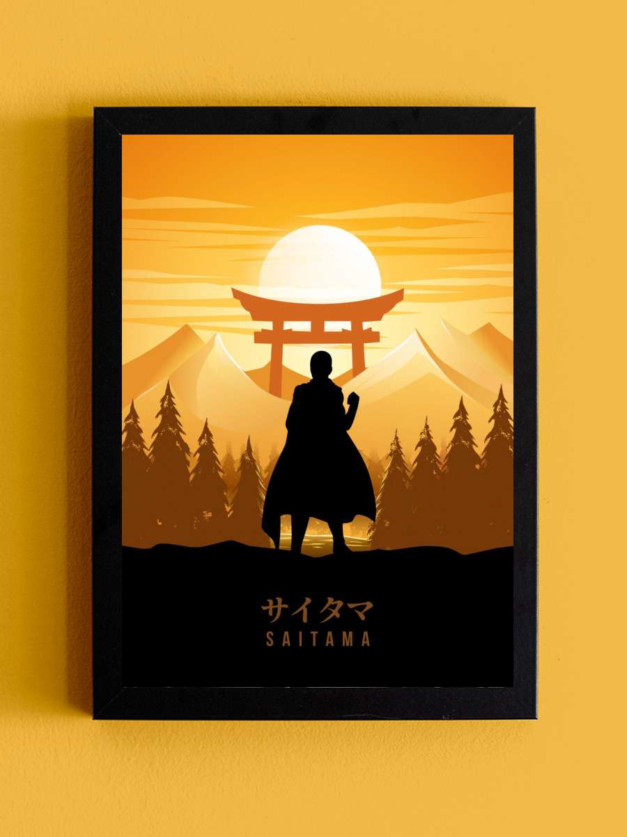 Saitama On Punch Hero Anime Tablo Siyah Çerçeveli Yüksek Kalite Anime Duvar Poster Tablo - En İyi Fiyatlarla