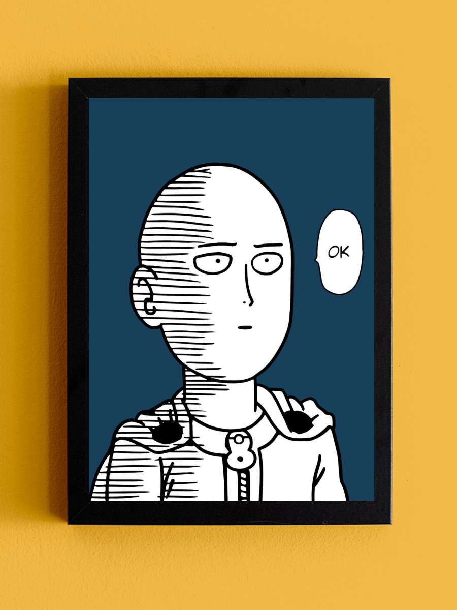 Saitama One Punch MAN Anime Tablo Siyah Çerçeveli Yüksek Kalite Anime Duvar Poster Tablo - En İyi Fiyatlarla