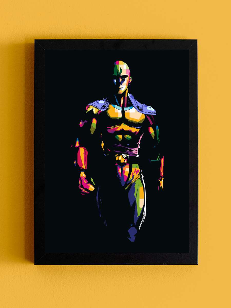 Saitama One Punch Man Anime Tablo Siyah Çerçeveli Yüksek Kalite Anime Duvar Poster Tablo - En İyi Fiyatlarla