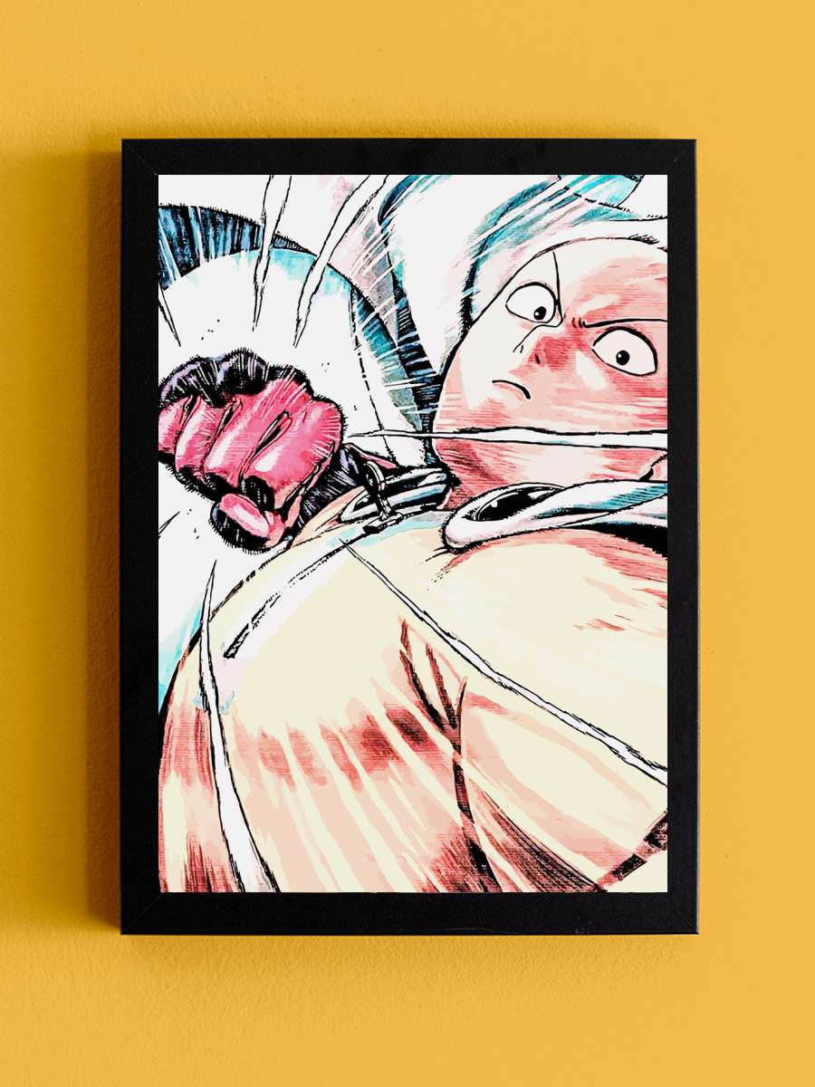 saitama Anime Tablo Siyah Çerçeveli Yüksek Kalite Anime Duvar Poster Tablo - En İyi Fiyatlarla