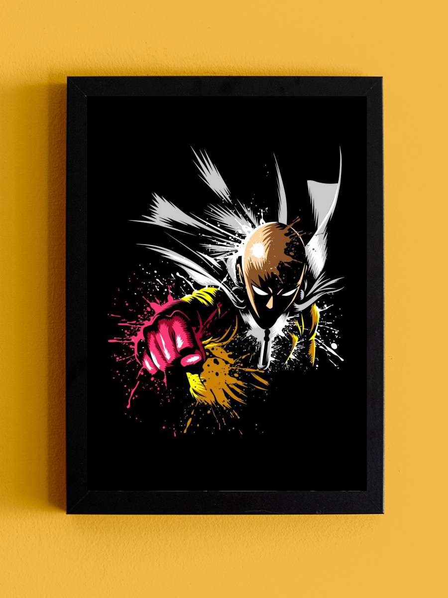 Saitama Punch Anime Tablo Siyah Çerçeveli Yüksek Kalite Anime Duvar Poster Tablo - En İyi Fiyatlarla