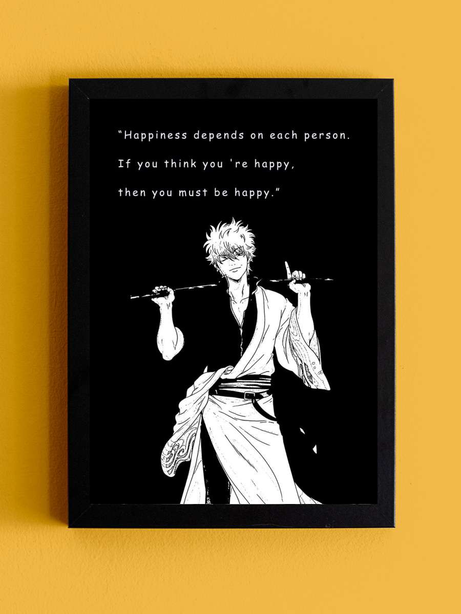 Sakata Gintoki Anime Tablo Siyah Çerçeveli Yüksek Kalite Anime Duvar Poster Tablo - En İyi Fiyatlarla