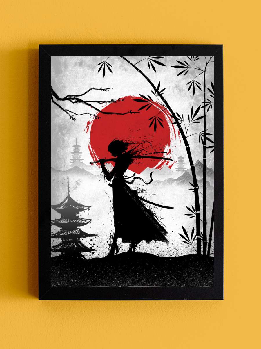 Samurai girl Anime Tablo Siyah Çerçeveli Yüksek Kalite Anime Duvar Poster Tablo - En İyi Fiyatlarla
