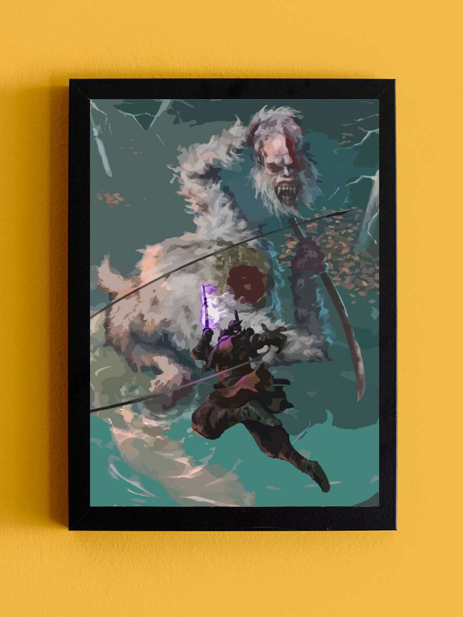 samurai japan sekiro Anime Tablo Siyah Çerçeveli Yüksek Kalite Anime Duvar Poster Tablo - En İyi Fiyatlarla