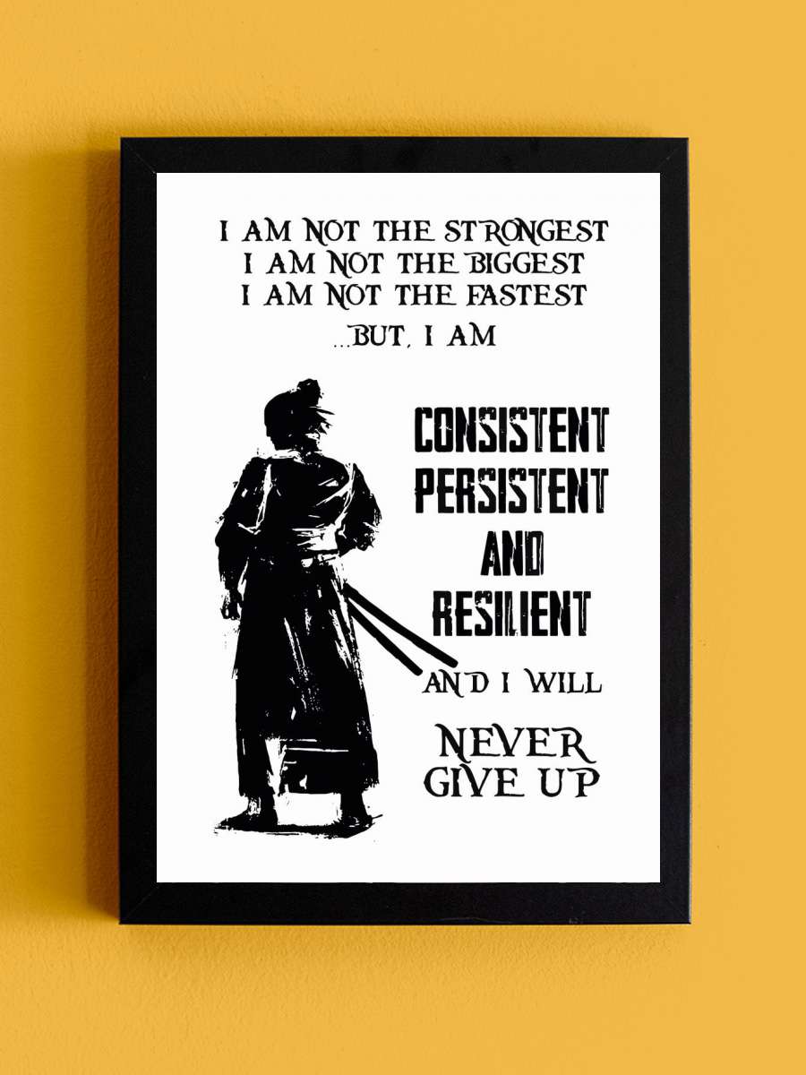 Samurai Quote Anime Tablo Siyah Çerçeveli Yüksek Kalite Anime Duvar Poster Tablo - En İyi Fiyatlarla