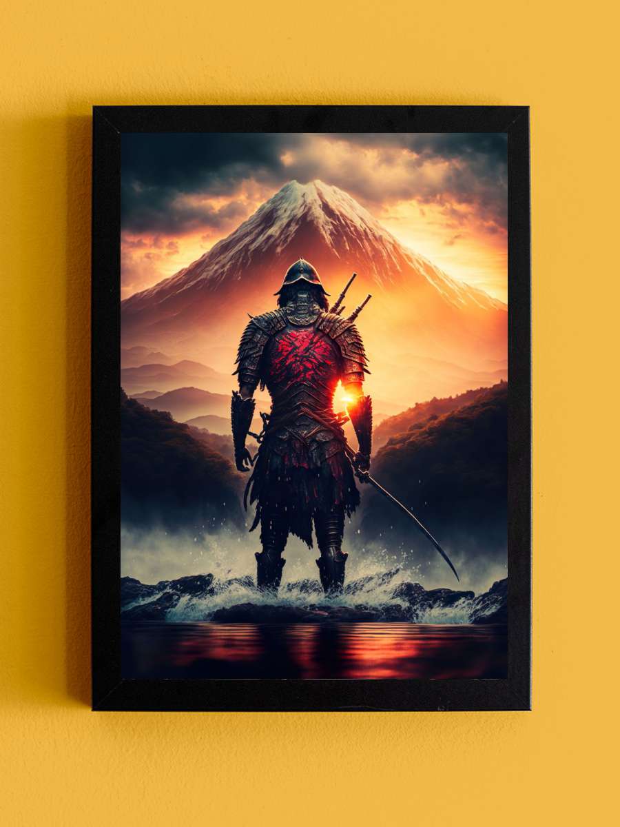 Samurai Warrior Anime Tablo Siyah Çerçeveli Yüksek Kalite Anime Duvar Poster Tablo - En İyi Fiyatlarla