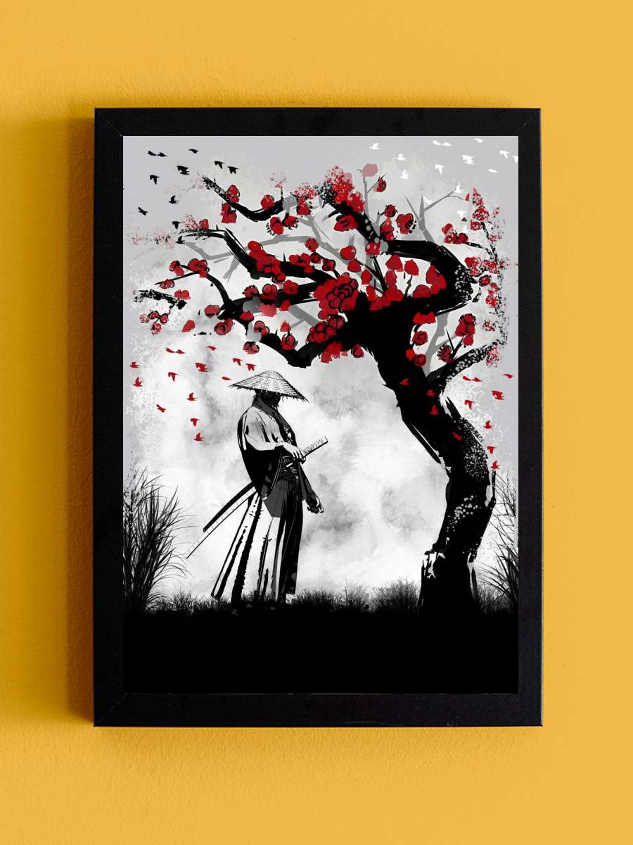 samurai with hat Anime Tablo Siyah Çerçeveli Yüksek Kalite Anime Duvar Poster Tablo - En İyi Fiyatlarla