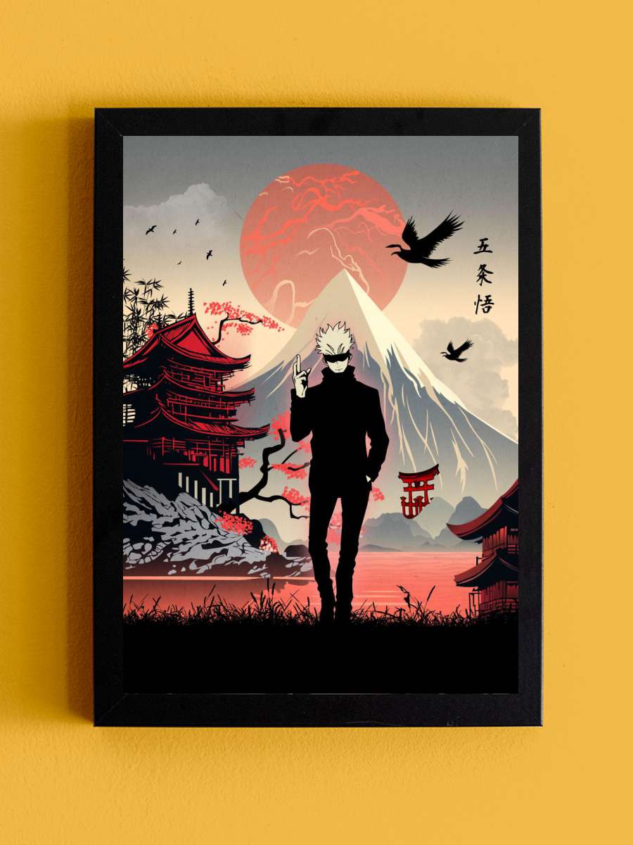 Satoru Gojo Jujutsu Kaisen Anime Tablo Siyah Çerçeveli Yüksek Kalite Anime Duvar Poster Tablo - En İyi Fiyatlarla