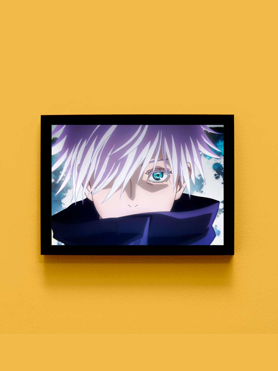 Satoru Gojo Anime Tablo Siyah Çerçeveli Yüksek Kalite Anime Duvar Poster Tablo - En İyi Fiyatlarla