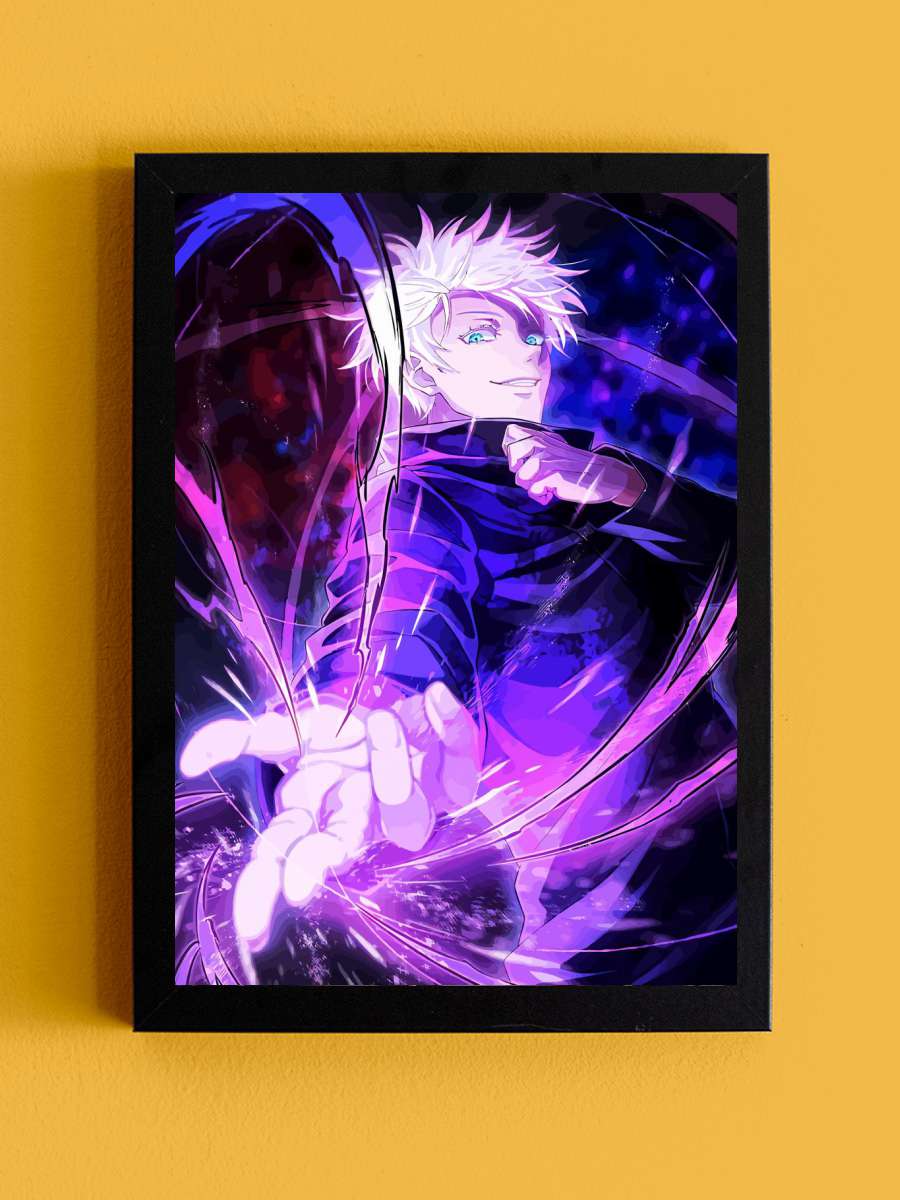 Satoru Gojo Anime Tablo Siyah Çerçeveli Yüksek Kalite Anime Duvar Poster Tablo - En İyi Fiyatlarla