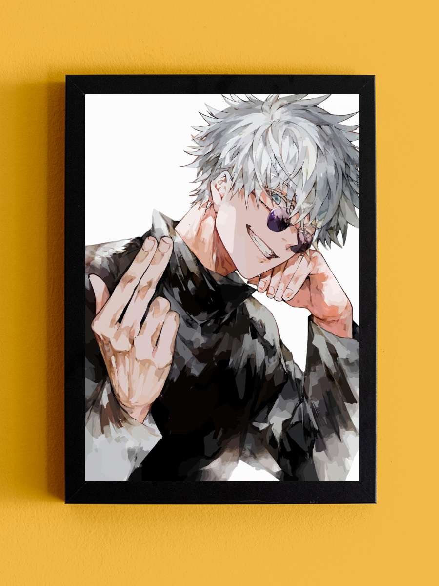 Satoru Gojo Anime Tablo Siyah Çerçeveli Yüksek Kalite Anime Duvar Poster Tablo - En İyi Fiyatlarla