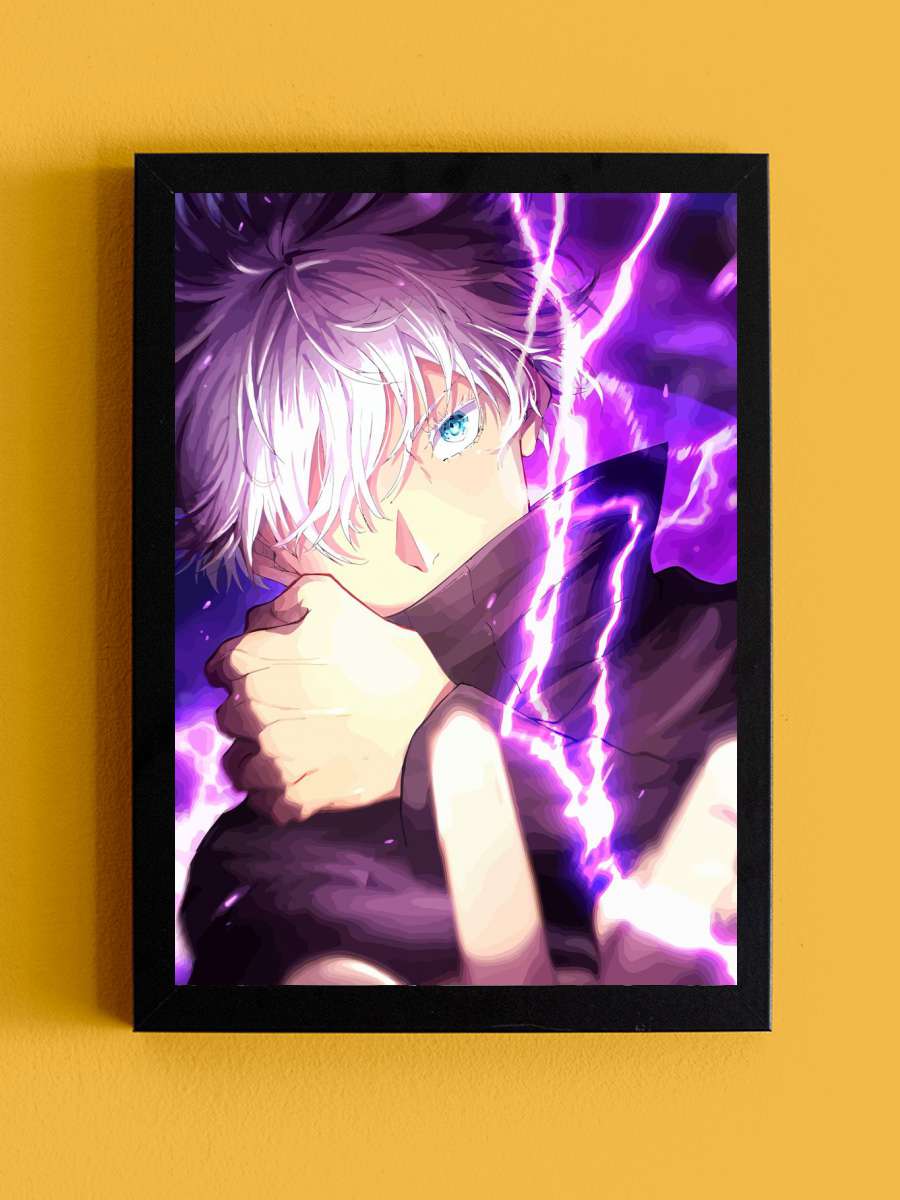 Satoru Gojo Anime Tablo Siyah Çerçeveli Yüksek Kalite Anime Duvar Poster Tablo - En İyi Fiyatlarla