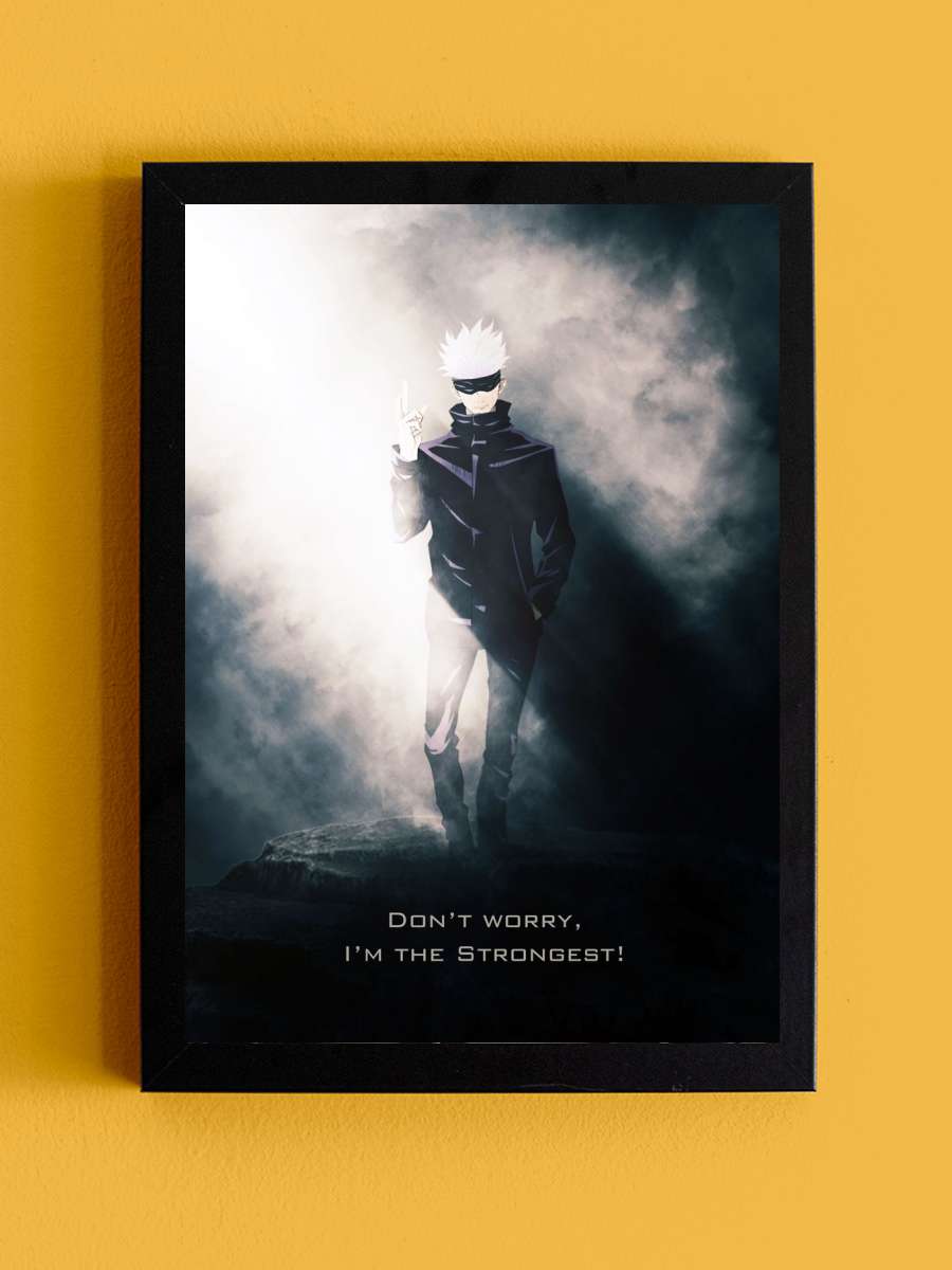 Satoru Gojo Tagline Anime Tablo Siyah Çerçeveli Yüksek Kalite Anime Duvar Poster Tablo - En İyi Fiyatlarla
