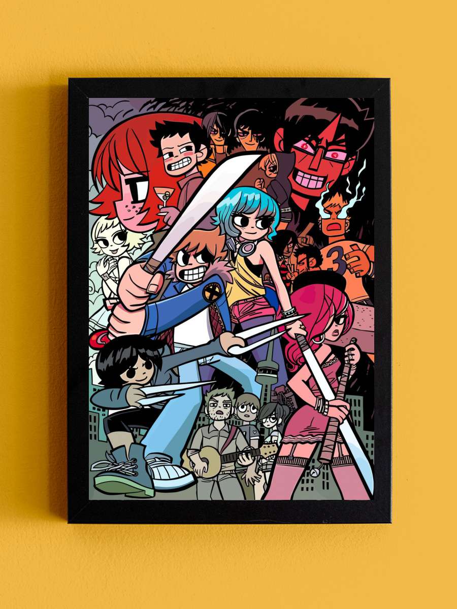 Scott Pilgrim Anime Tablo Siyah Çerçeveli Yüksek Kalite Anime Duvar Poster Tablo - En İyi Fiyatlarla