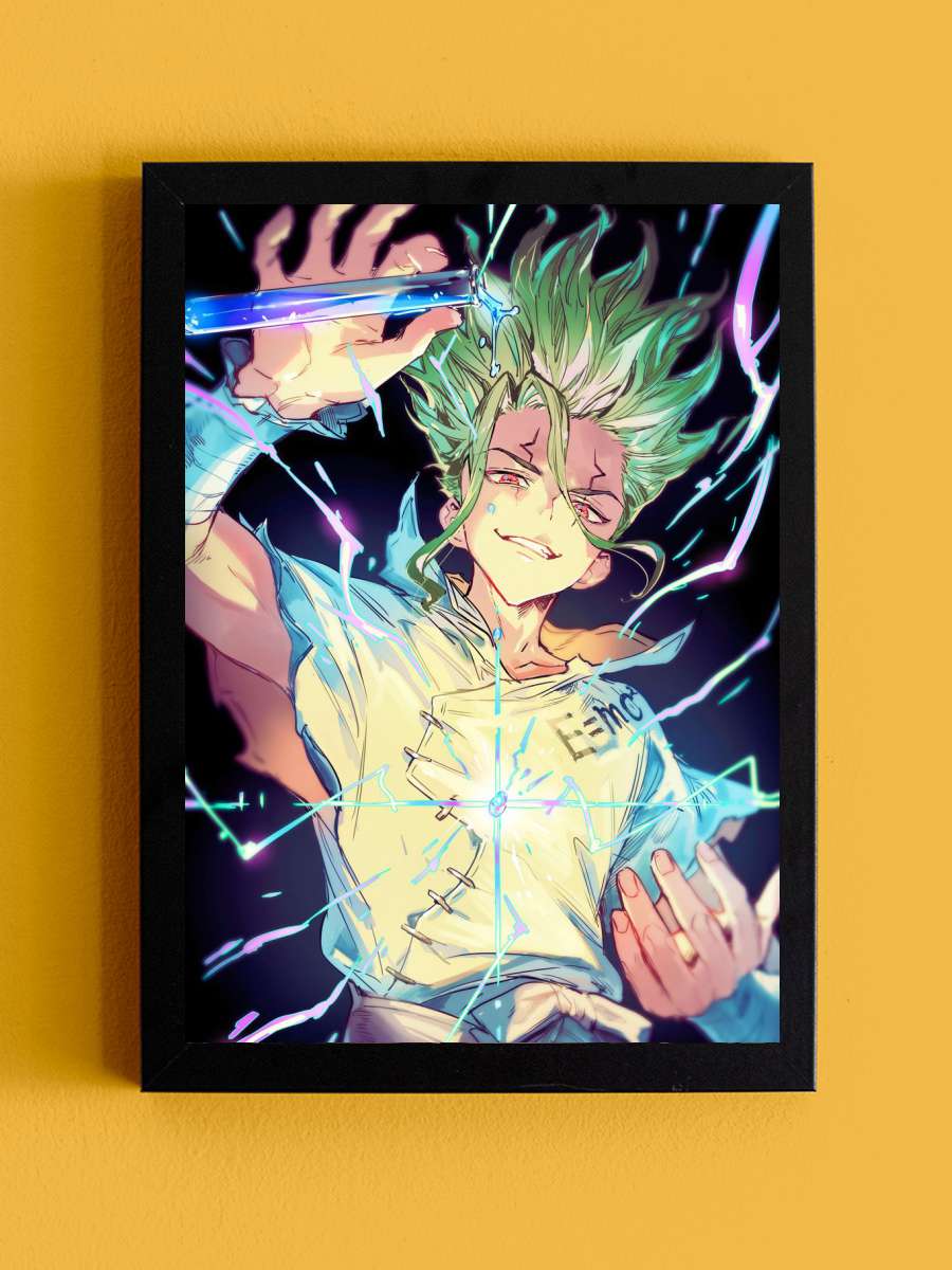 senku ishigami Anime Tablo Siyah Çerçeveli Yüksek Kalite Anime Duvar Poster Tablo - En İyi Fiyatlarla