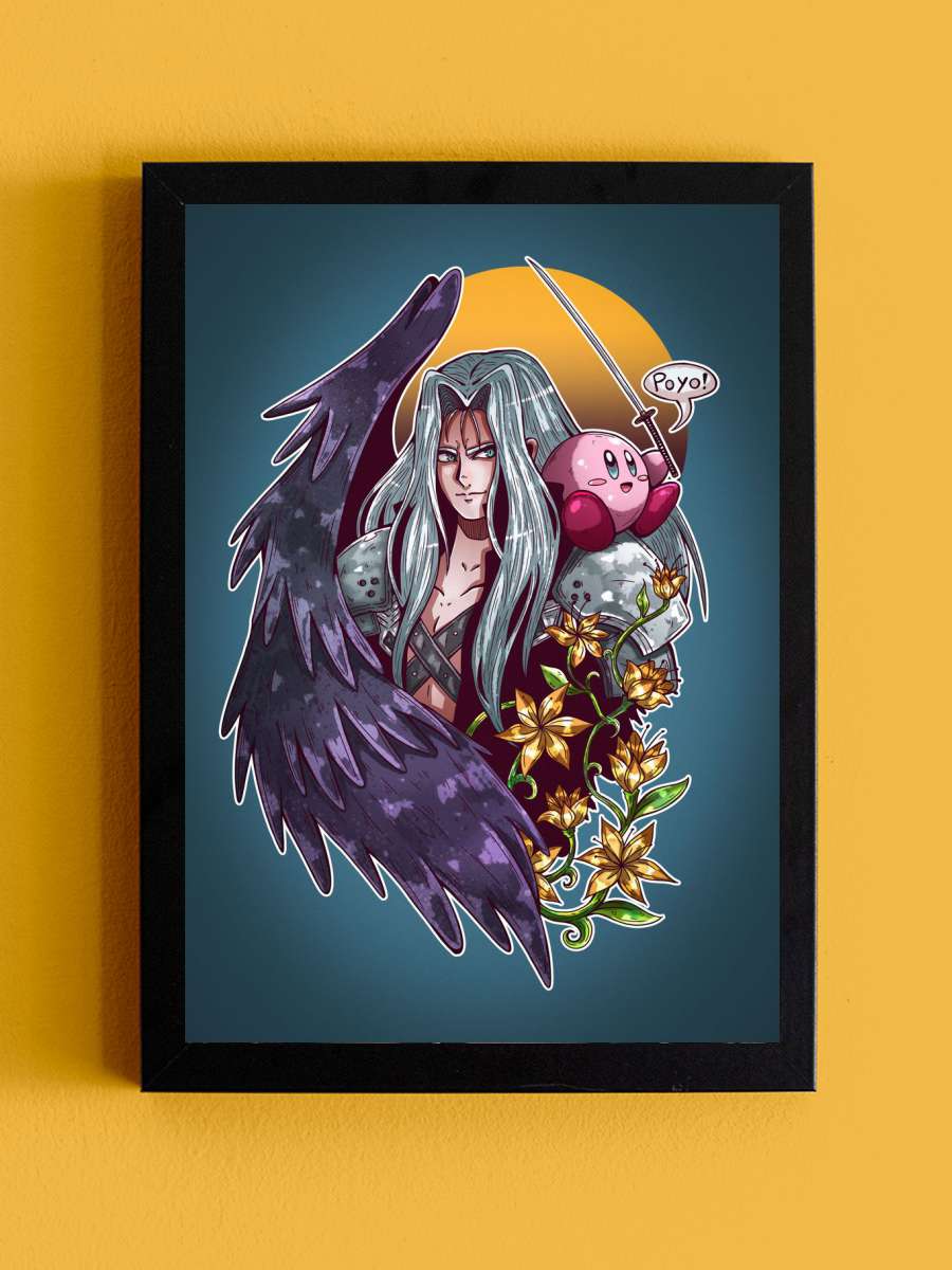 Sephiroth and Kirby Anime Tablo Siyah Çerçeveli Yüksek Kalite Anime Duvar Poster Tablo - En İyi Fiyatlarla