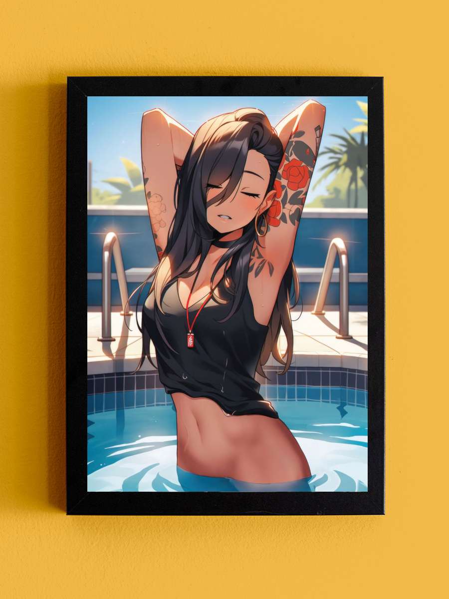 Sexy Anime Girl Anime Tablo Siyah Çerçeveli Yüksek Kalite Anime Duvar Poster Tablo - En İyi Fiyatlarla