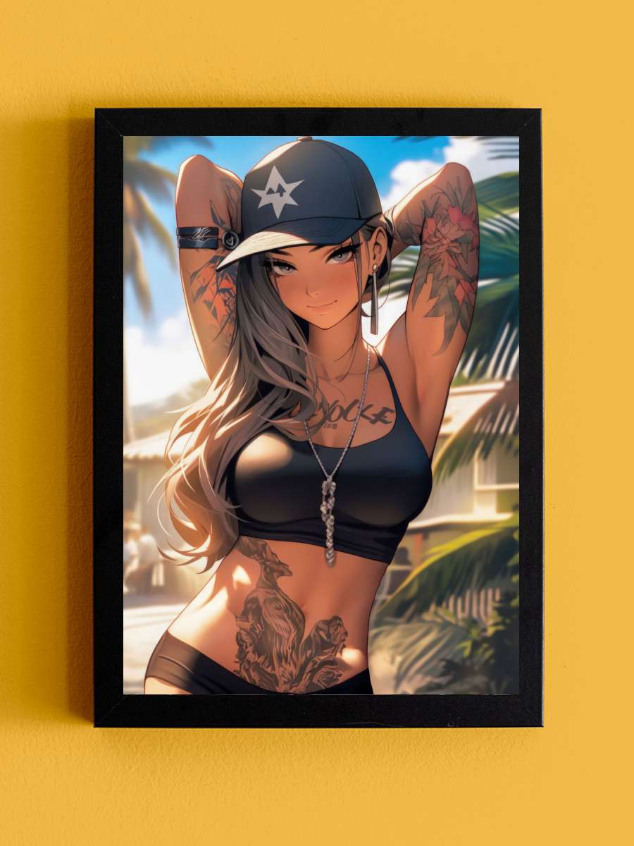Sexy Manga Girl Anime Tablo Siyah Çerçeveli Yüksek Kalite Anime Duvar Poster Tablo - En İyi Fiyatlarla