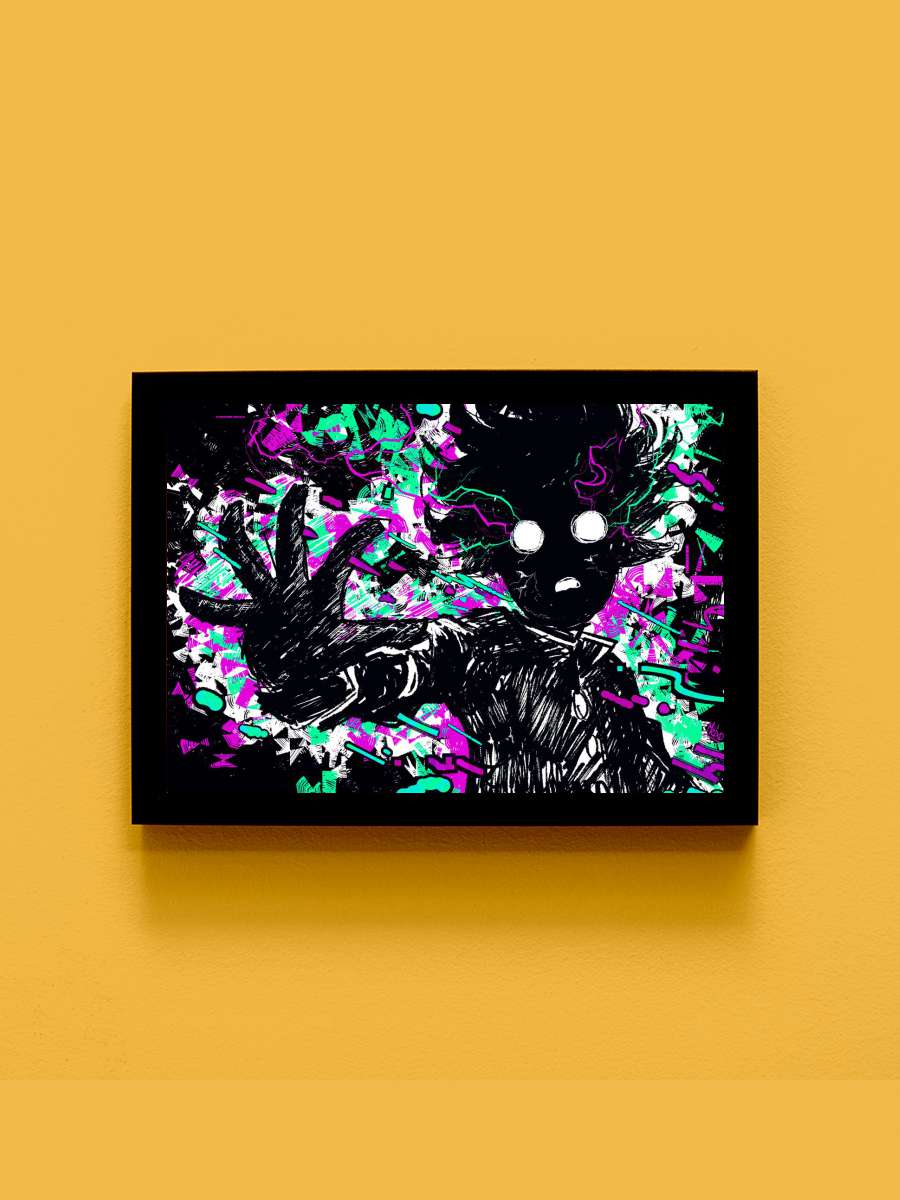 Shigeo Kageyama Anime Tablo Siyah Çerçeveli Yüksek Kalite Anime Duvar Poster Tablo - En İyi Fiyatlarla