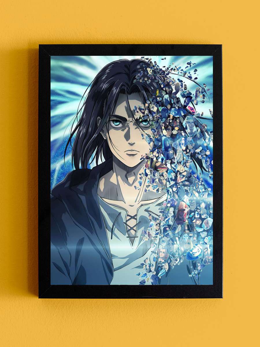 Shingeki Eren Yeager Anime Tablo Siyah Çerçeveli Yüksek Kalite Anime Duvar Poster Tablo - En İyi Fiyatlarla