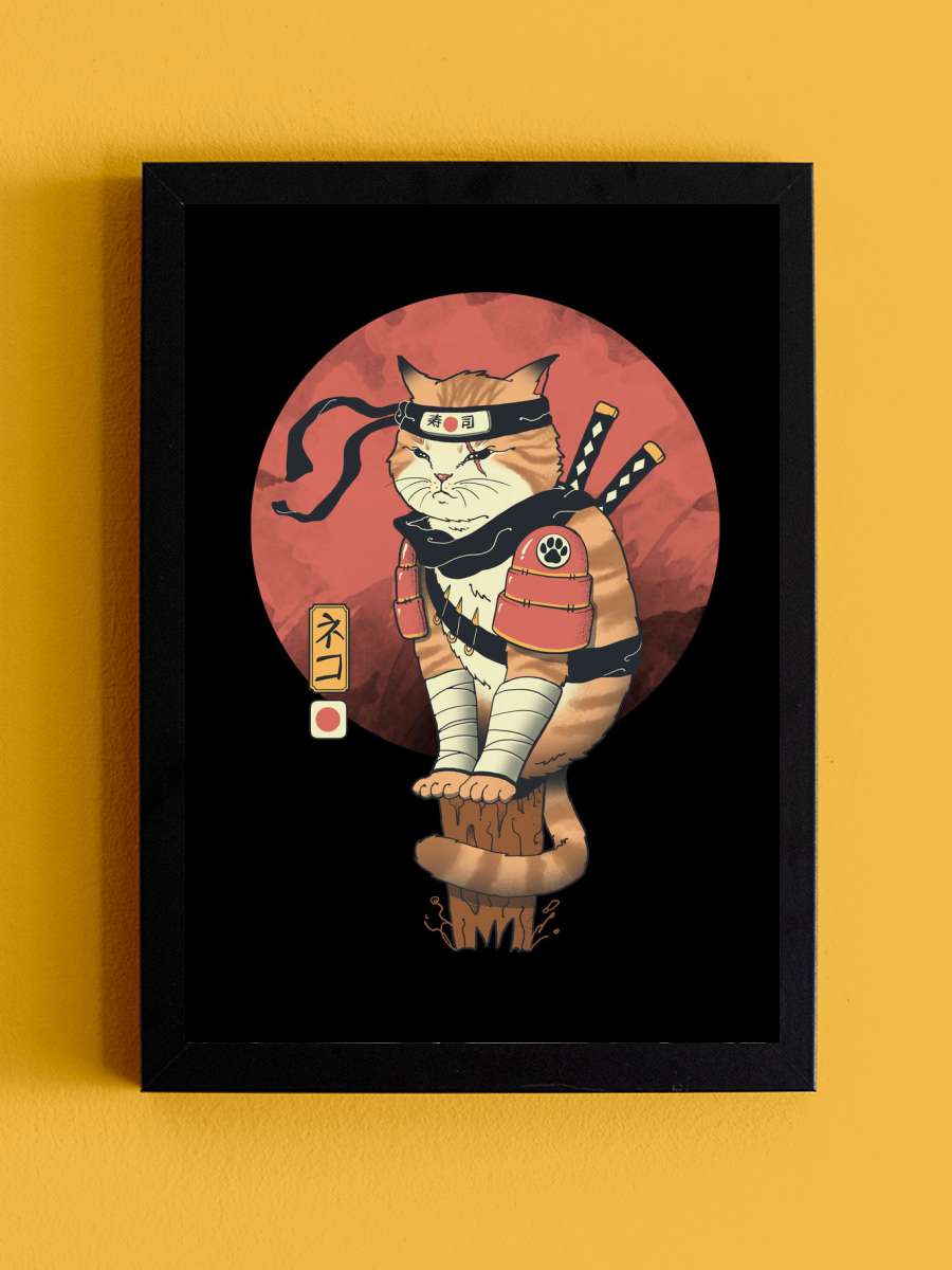 Shinobi Cat Anime Tablo Siyah Çerçeveli Yüksek Kalite Anime Duvar Poster Tablo - En İyi Fiyatlarla