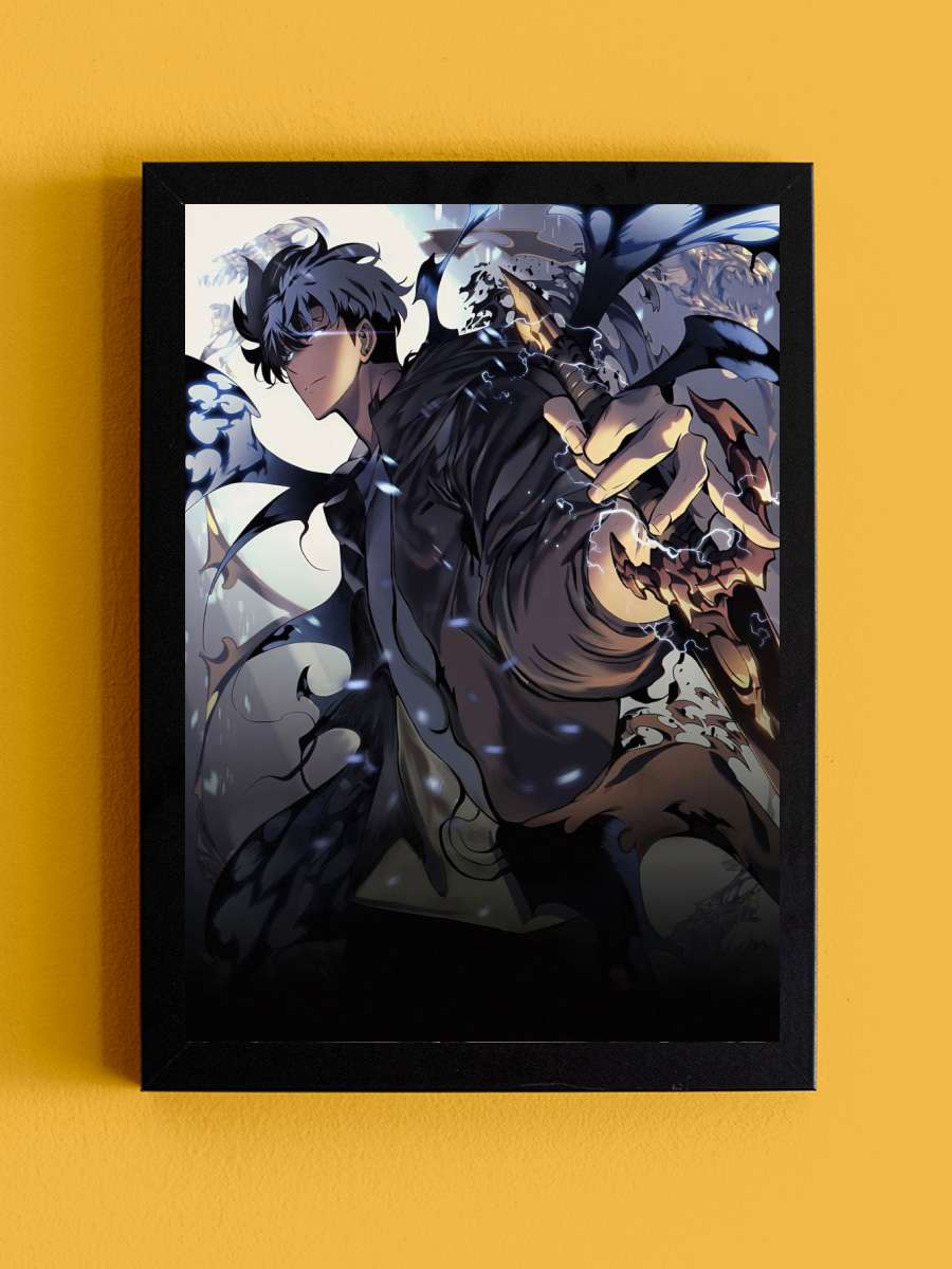 Solo Leveling Anime Tablo Siyah Çerçeveli Yüksek Kalite Anime Duvar Poster Tablo - En İyi Fiyatlarla