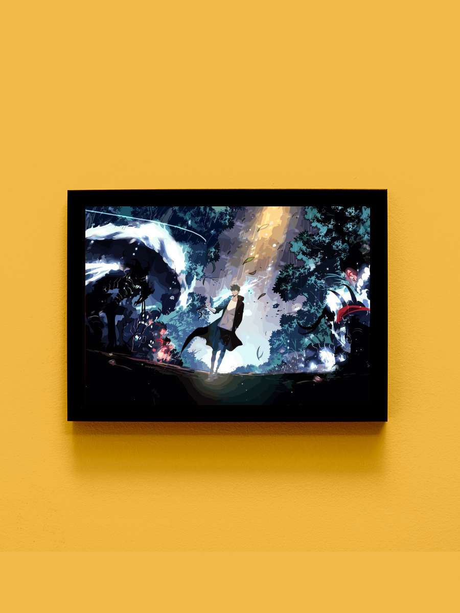 solo leveling Anime Tablo Siyah Çerçeveli Yüksek Kalite Anime Duvar Poster Tablo - En İyi Fiyatlarla