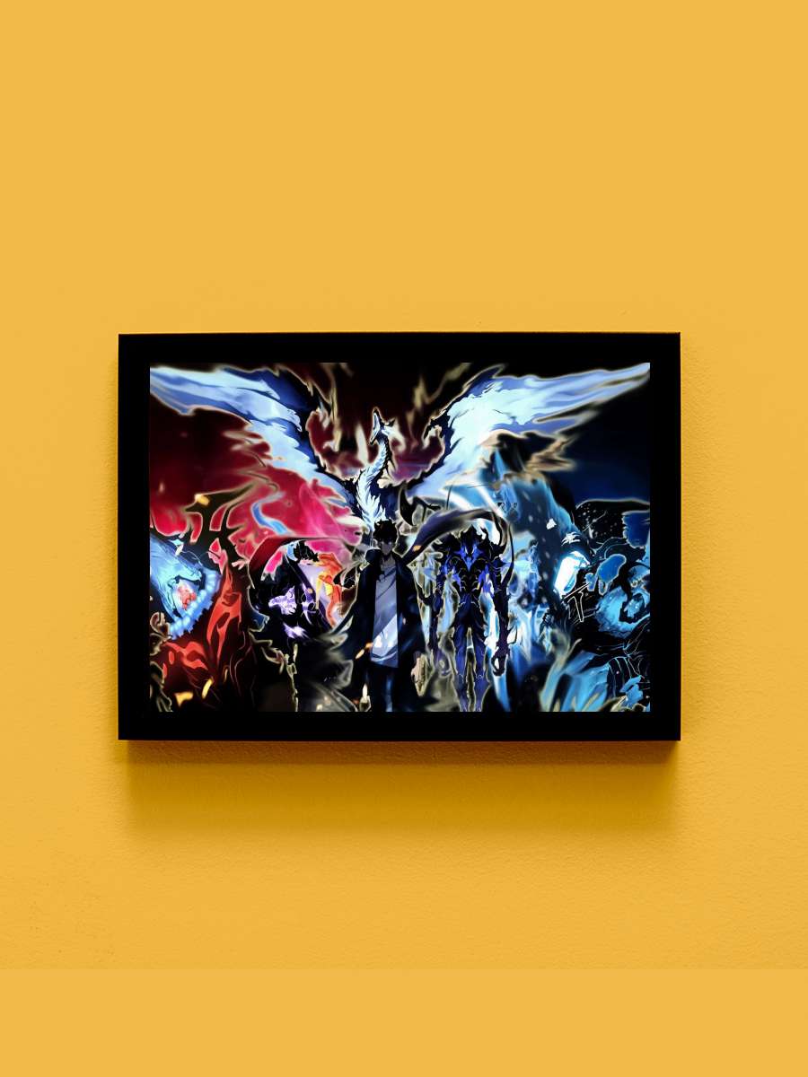solo leveling Anime Tablo Siyah Çerçeveli Yüksek Kalite Anime Duvar Poster Tablo - En İyi Fiyatlarla