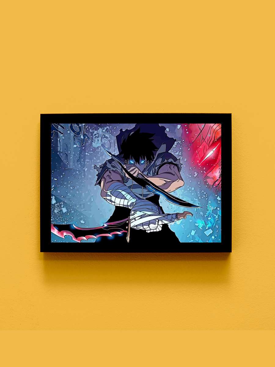 solo levelling Anime Tablo Siyah Çerçeveli Yüksek Kalite Anime Duvar Poster Tablo - En İyi Fiyatlarla