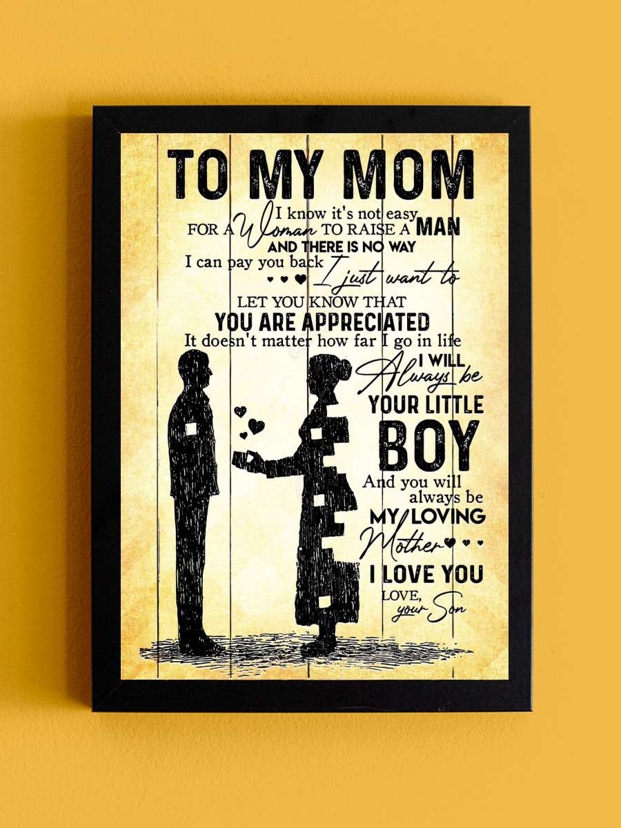 Son To Mom To My Mom Anime Tablo Siyah Çerçeveli Yüksek Kalite Anime Duvar Poster Tablo - En İyi Fiyatlarla