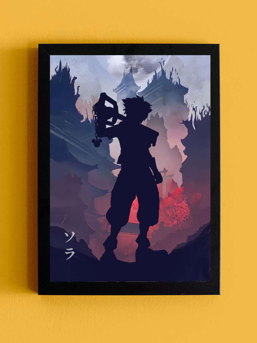 Sora Kingdom Hearts Anime Tablo Siyah Çerçeveli Yüksek Kalite Anime Duvar Poster Tablo - En İyi Fiyatlarla
