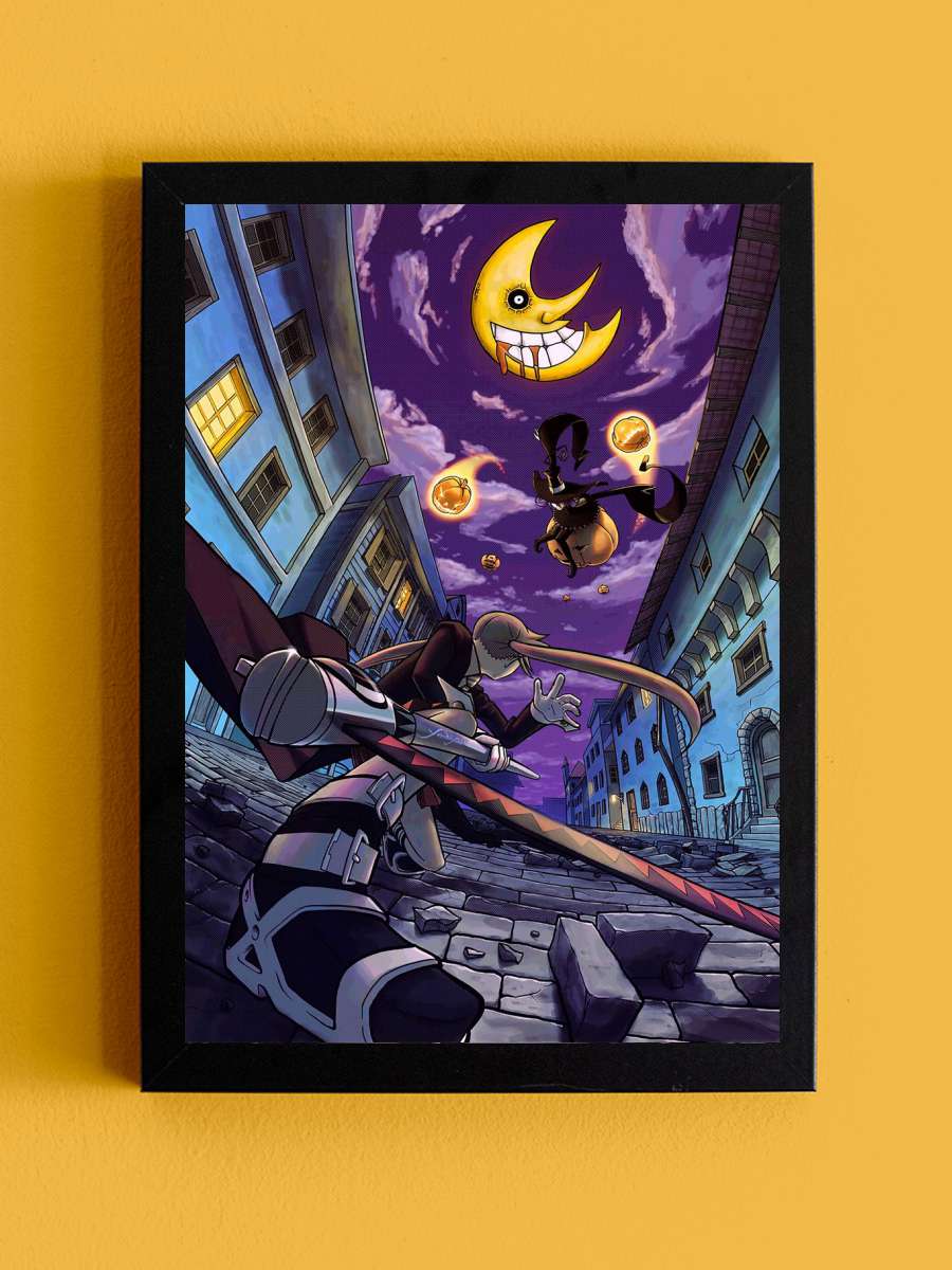 SOUL EATER MOON Anime Tablo Siyah Çerçeveli Yüksek Kalite Anime Duvar Poster Tablo - En İyi Fiyatlarla