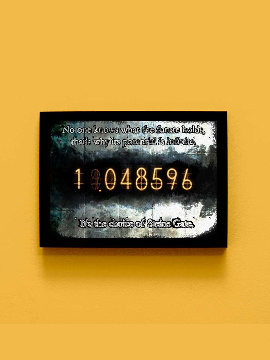 Steins Gate Anime Tablo Siyah Çerçeveli Yüksek Kalite Anime Duvar Poster Tablo - En İyi Fiyatlarla