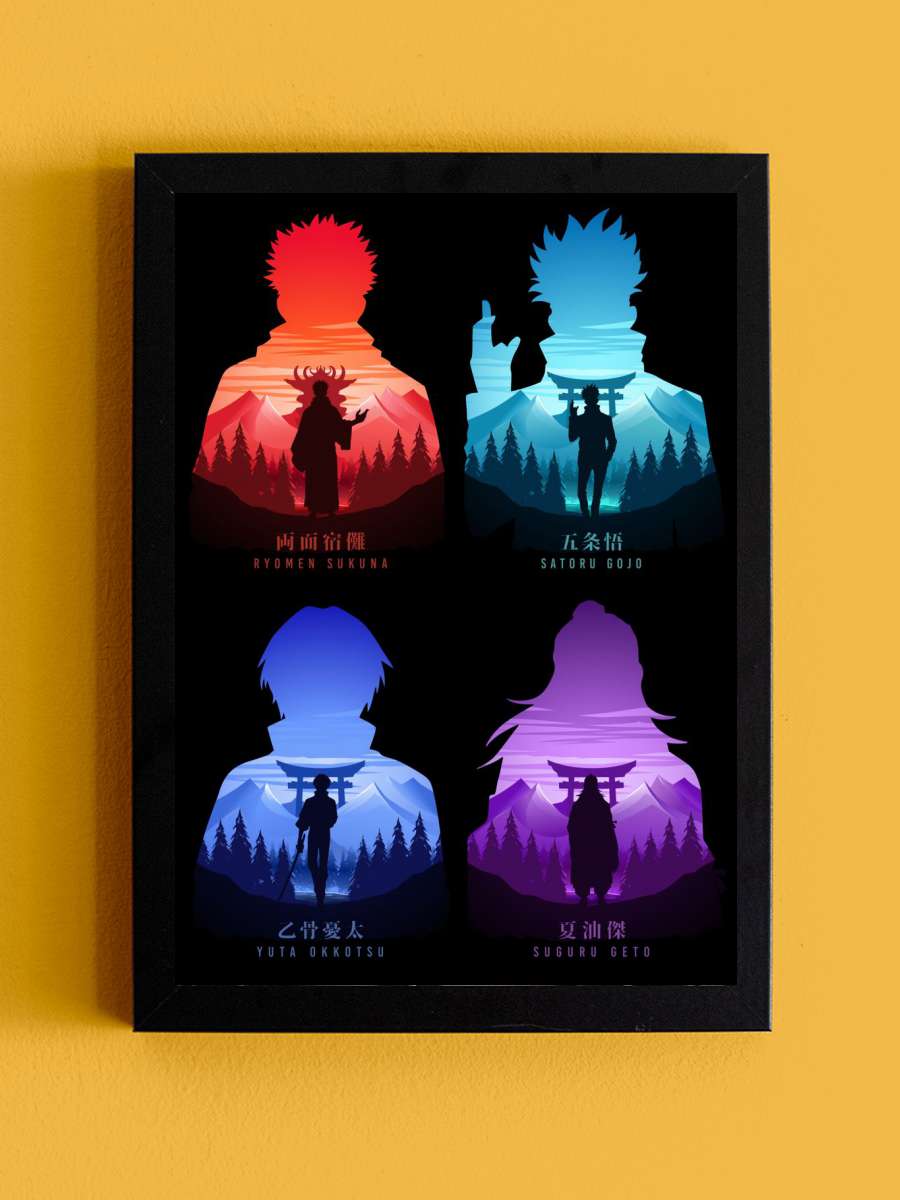 Strongest Sorcerer Jujutsu Anime Tablo Siyah Çerçeveli Yüksek Kalite Anime Duvar Poster Tablo - En İyi Fiyatlarla