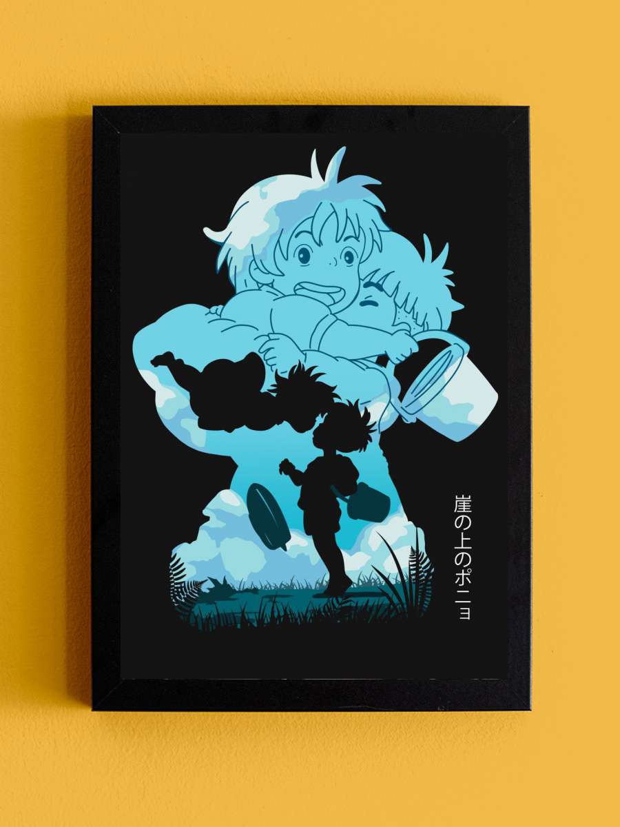 Studio Ghibli Ponyo Poster Anime Tablo Siyah Çerçeveli Yüksek Kalite Anime Duvar Poster Tablo - En İyi Fiyatlarla
