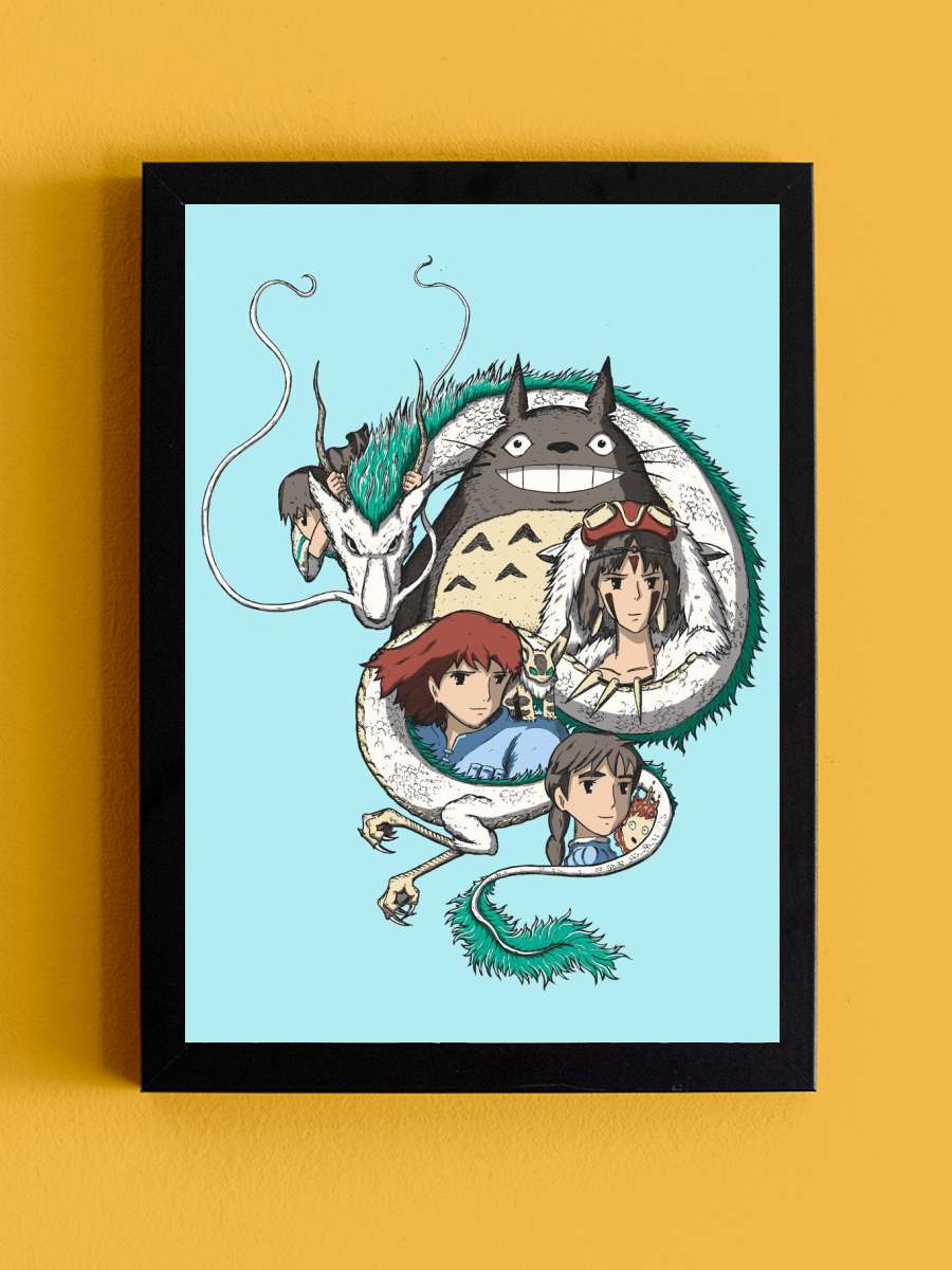 Studio Anime Tablo Siyah Çerçeveli Yüksek Kalite Anime Duvar Poster Tablo - En İyi Fiyatlarla