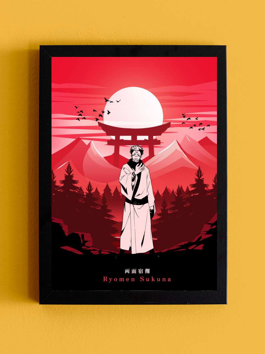 Sukuna Jujustu kaisen Anime Tablo Siyah Çerçeveli Yüksek Kalite Anime Duvar Poster Tablo - En İyi Fiyatlarla