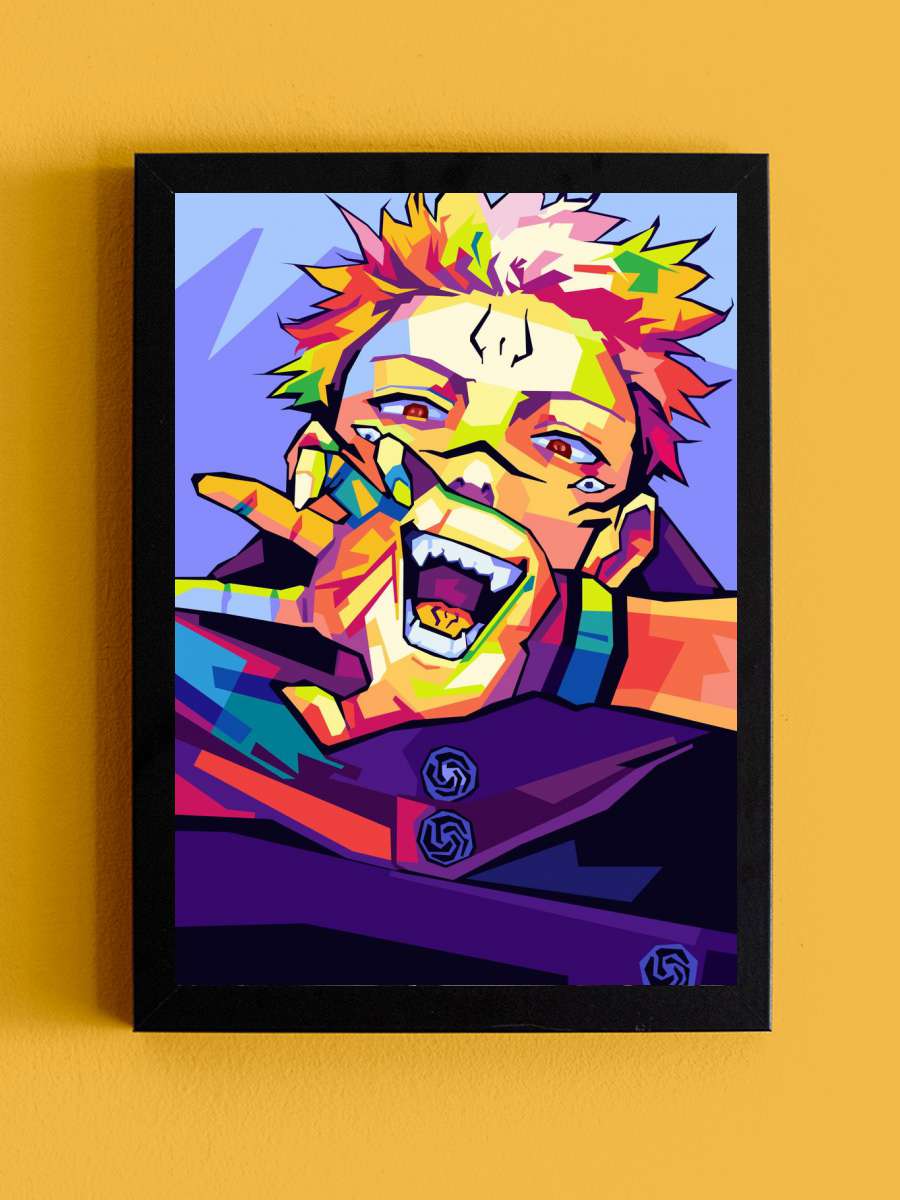 Sukuna Wpap pop art Anime Tablo Siyah Çerçeveli Yüksek Kalite Anime Duvar Poster Tablo - En İyi Fiyatlarla