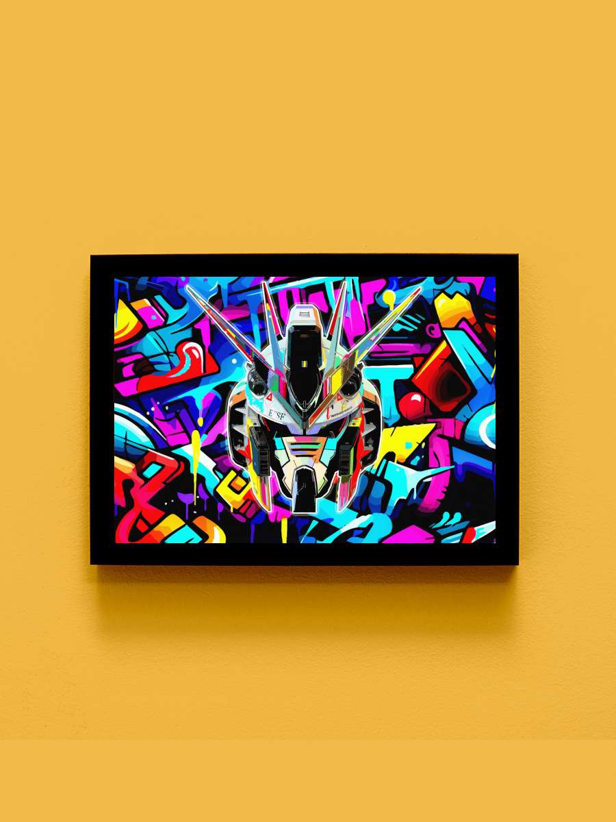 super robot gunpla Anime Tablo Siyah Çerçeveli Yüksek Kalite Anime Duvar Poster Tablo - En İyi Fiyatlarla