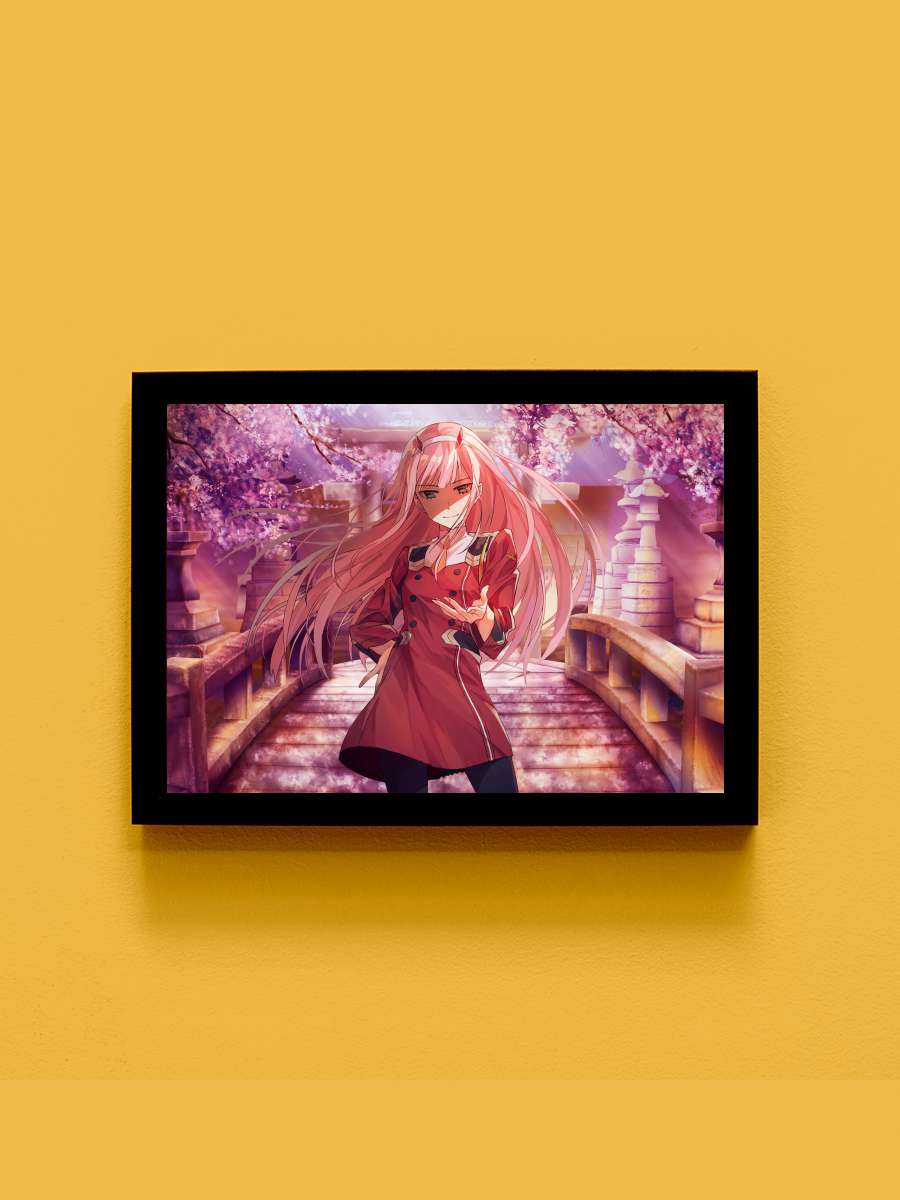 Sweetheart Zero Two Anime Tablo Siyah Çerçeveli Yüksek Kalite Anime Duvar Poster Tablo - En İyi Fiyatlarla