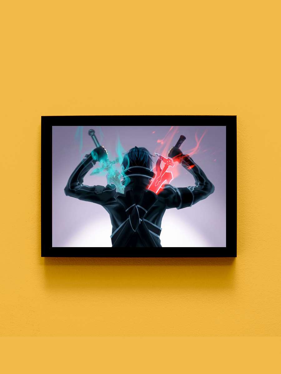 Sword Art Online Anime Tablo Siyah Çerçeveli Yüksek Kalite Anime Duvar Poster Tablo - En İyi Fiyatlarla