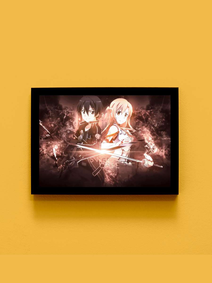 Sword Art Online Anime Tablo Siyah Çerçeveli Yüksek Kalite Anime Duvar Poster Tablo - En İyi Fiyatlarla