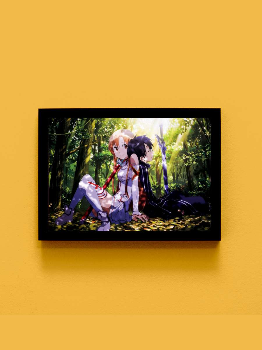 Sword Art Online Anime Tablo Siyah Çerçeveli Yüksek Kalite Anime Duvar Poster Tablo - En İyi Fiyatlarla