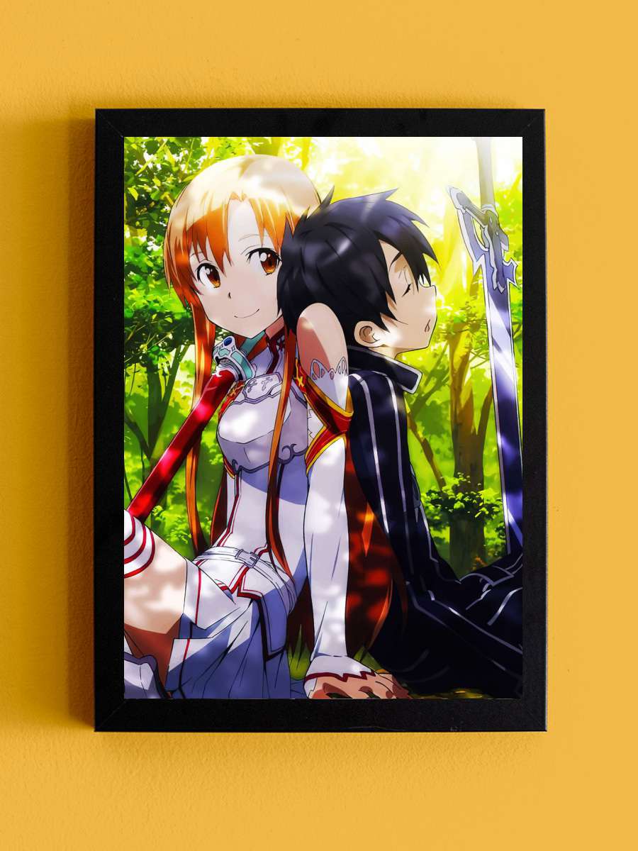 Sword Art Anime Tablo Siyah Çerçeveli Yüksek Kalite Anime Duvar Poster Tablo - En İyi Fiyatlarla