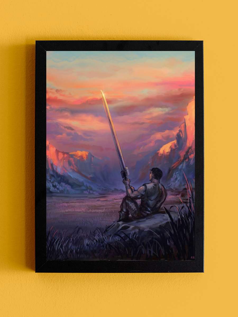 Sword Anime Tablo Siyah Çerçeveli Yüksek Kalite Anime Duvar Poster Tablo - En İyi Fiyatlarla