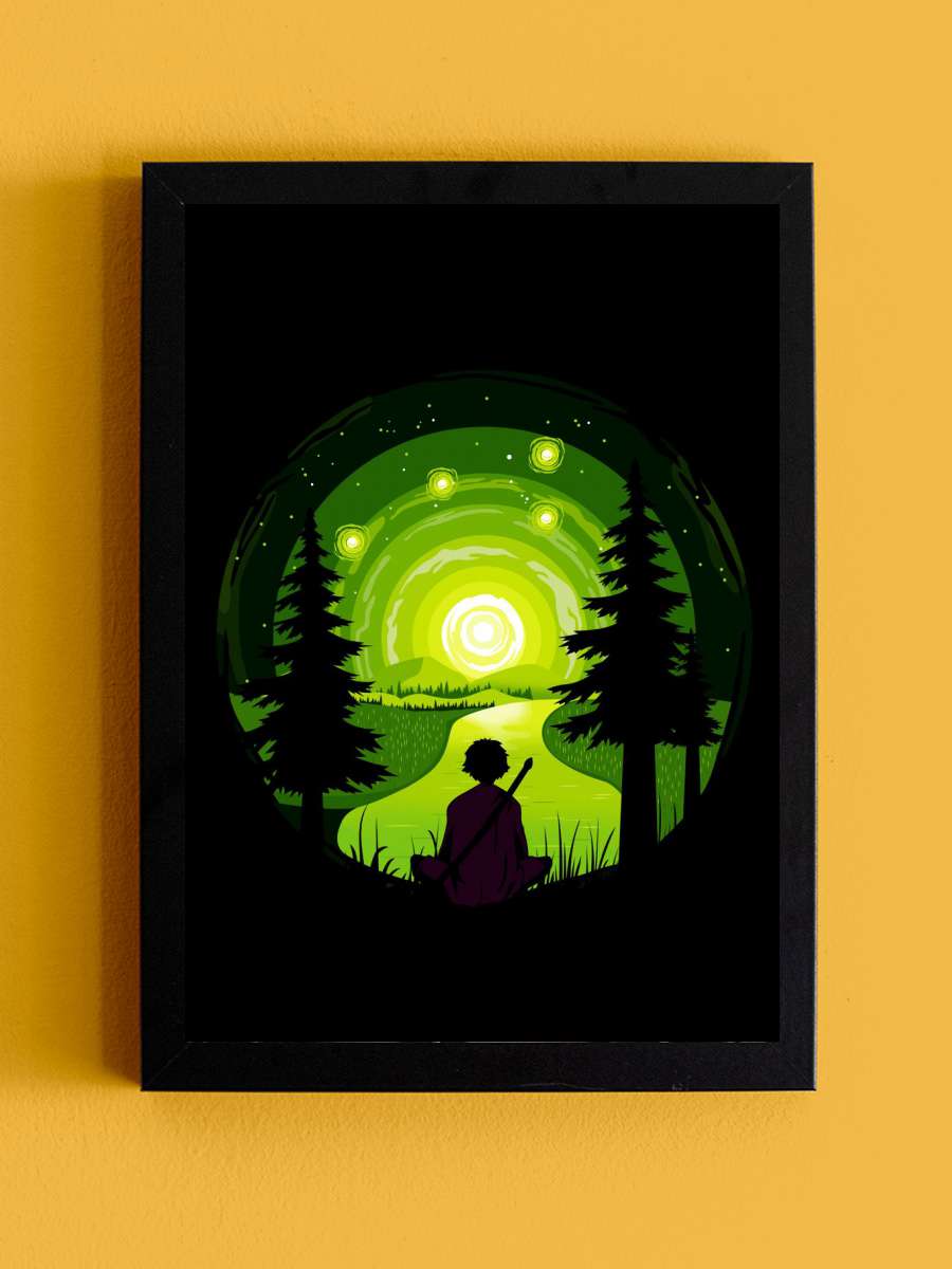 swordsman in the forest Anime Tablo Siyah Çerçeveli Yüksek Kalite Anime Duvar Poster Tablo - En İyi Fiyatlarla